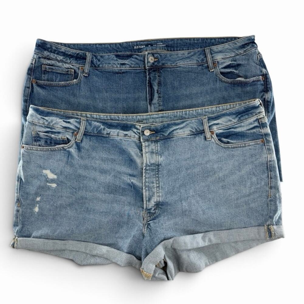 Bundle of 2 Old Navy Denim Shorts Size 26 High-Rise O.G. Straight